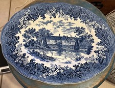 J And G Meakin Romantic England Blue Platter 12” X 9 1/2”.  Excellent Condition