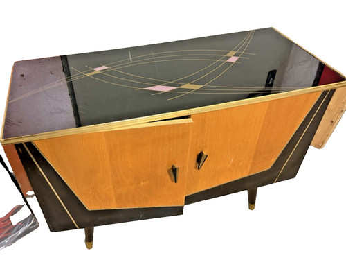 Vintage 1950s brown - vintage, sideboard