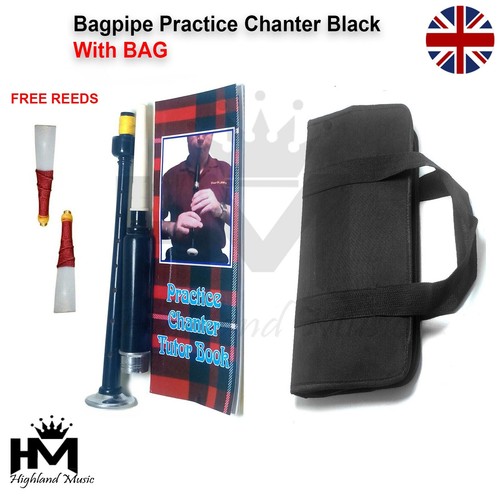 Black practice chanter bagpipe - practice,