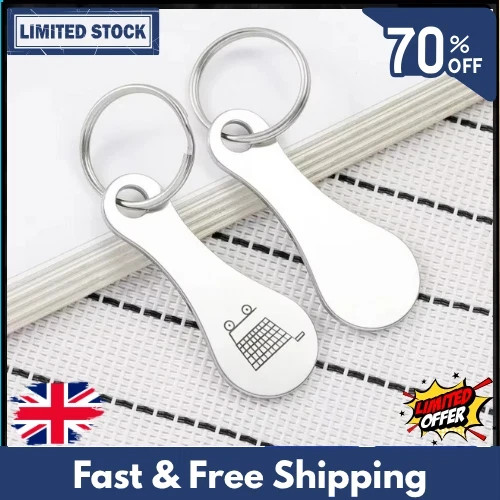 Trolley coin keyring reusable - keyring,