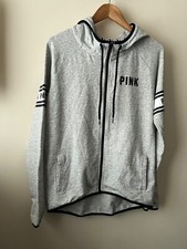 PINK Victoria Secret Top Size S 10-12 Grey Long Sleeve Hoodie Casual