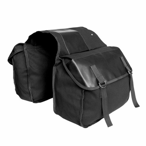 Canvas leather double panniers - canvas,