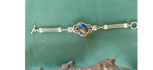 Sterling silver dichroic glass - silver,