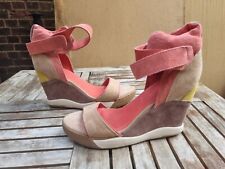 Ash Suede Wedge Platform Multicoloured Sandals Shoes Size EU 41