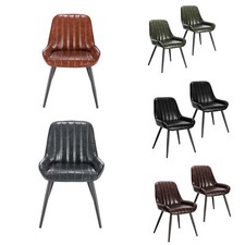 2/4/6x Dining Chairs Faux Leather Padded Armchairs Kitchen Dining Room Chairs