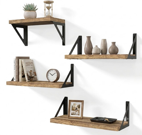 4pcs wooden floating wall - floating,