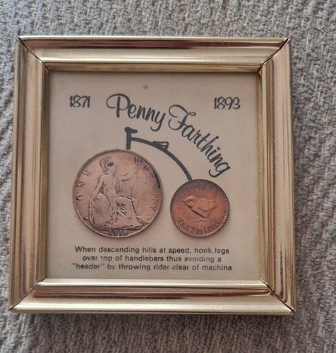 Penny farthing bicycle coin - penny,