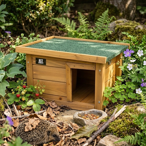 Oslo wooden hedgehog house - wooden,
