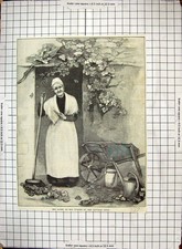 Old Print Lady Nurse Family