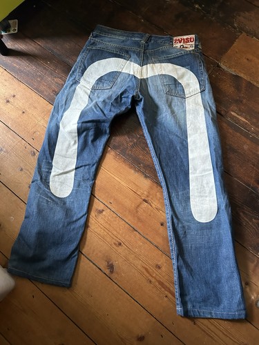 Evisu daicock blue denim jeans - blue,