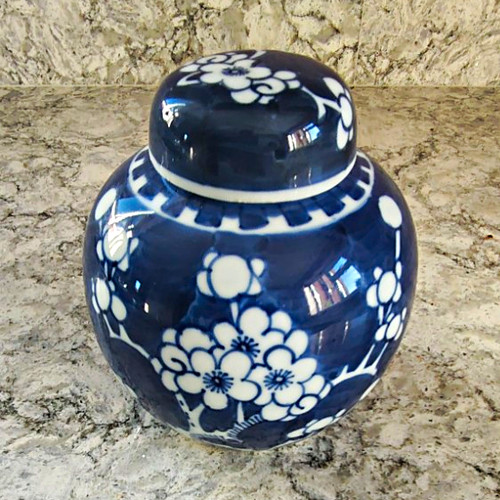 Blue white porcelain prunus - blue/white,