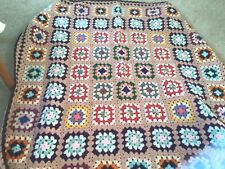 HAND CROCHET BLANKET 42 x 42 INCHES-LIGHT DUSKY PINK WITH GLITTERY MAROON EDGE