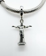 Jesus Dangle Charm Christ The Redeemer Religious Genuine 925 Sterling Silver 💖