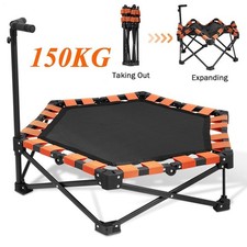 Trampoline Foldable Fitness Jumper Rebounder Bouncer Excercise Gym W/handbar 36"