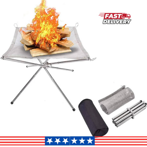 Portable camping fire pit - fire,