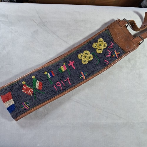 Ww1 needlepoint leather - needlepoint, on