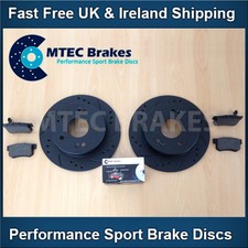 Civic 2.0/i Type-R EP3 FN2 Front Brake Discs & Pads MTEC Black Drilled Grooved