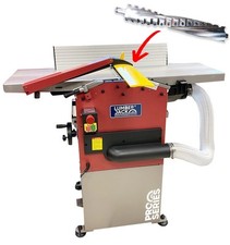 Helical Planer Thicknesser 1800W 305mm Dust Extraction Wheel Kit Heavy Duty 230V