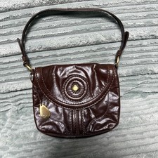 Tula Leather Brown Bag shoulder Hobo Turn Lock Floral Lining New w Tags rrp 100