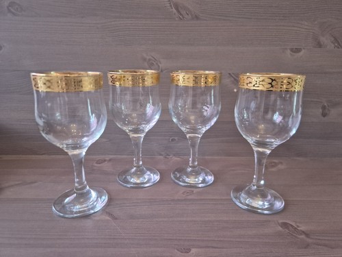 Vintage gold rimmed glass - gold,