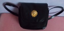 Joanna Hall black  with Sunburst motif shoulder/Handbag  9"X7"X4" 