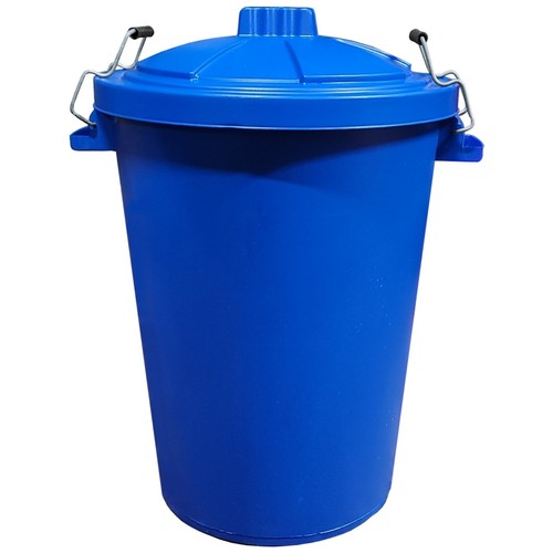 80l blue dustbin with locking - blue,