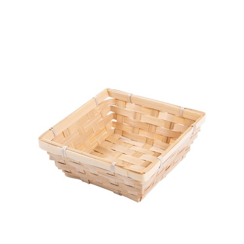 Square bamboo bread basket - square,
