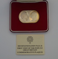 Pope John Paul II visit to Great Britain  1982 2oz Sterling Silver Medal Plaque