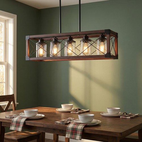 Pendant 5 light - 5, farmhouse