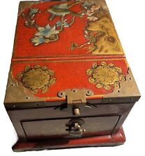Vintage Chinese Style Fold Down Jewelry Box With Mirror+Drawer - Very Unique!