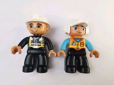Duplo Figure Construction Worker and Fireman Figures 2 Pieces