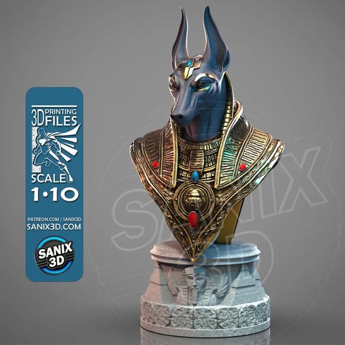 Anubis printed bust - bust, 102mm