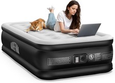 Single Airbed with Built-in Electric Pump, Blow Up Bed Self Inflatable
