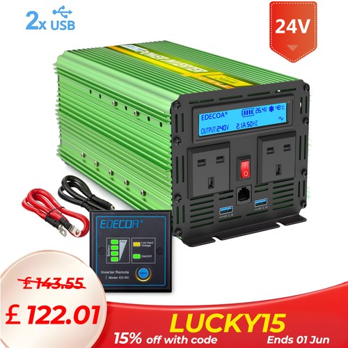 Edecoa power inverter 2000w - power,