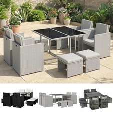 8 Seater Rattan Cube Garden