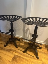 Cast Iron Industrial Stools ✅ Pair ✅ Tractor Seats ✅ Adustable ✅