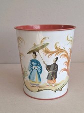 Worcester Ware Vintage Retro Chinoiserie Waste Paper Bin Metal Bin