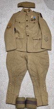 ORIGINAL WW1 US ARMY MEDIC'S UNIFORM JACKET TROUSERS SIDECAP PUTTEES MEDALS