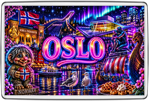 Oslo norway neon fridge - neon,