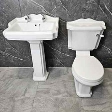 Legend Traditional Victorian Style Basin Sink and Toilet Set Bathroom Suite