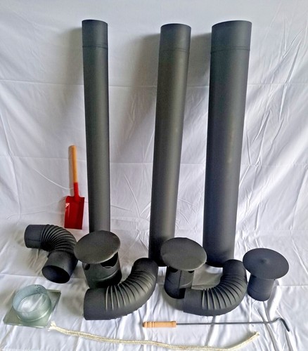 Black flue pipe elbow - 4", 6"
