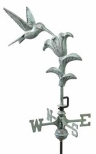 Humming Bird Copper Verdigris Weathervane