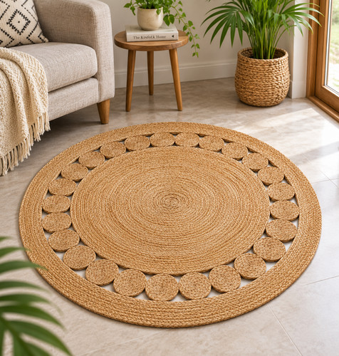 Handmade natural jute round - handmade,