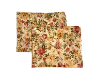 Pair Beautiful Curtains Sheer Floral Drapes Panels 84 Long Peach Pink Print 2