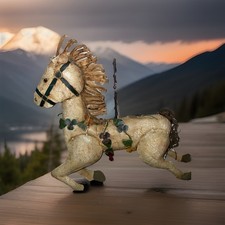 Vtg 22in Metal Carousel Horse