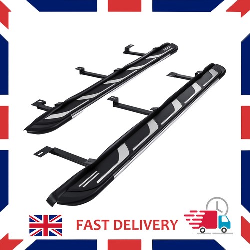 Aluminium black side steps bar - side,