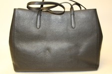 Banana Republic NEW EW Tote Pebble Black Leather Shopper Satchel Bag 382152