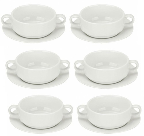 Porcelain soup bowls set 6 - porcelain,