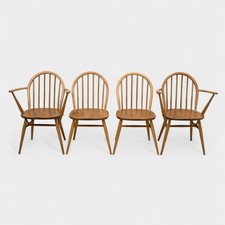 4 Ercol Windsor Bow Back Dining Chairs Model 370/A Light Finish FREE UK Delivery