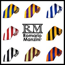 Romario Manzini® Men's collegiate Stripe Woven Tie (22 colors)